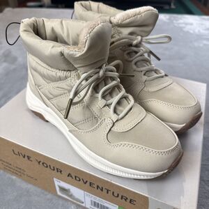 Eddie Bauer BALASANA Quilted Upper Tan Winter Boot Women's Size 7 NWT